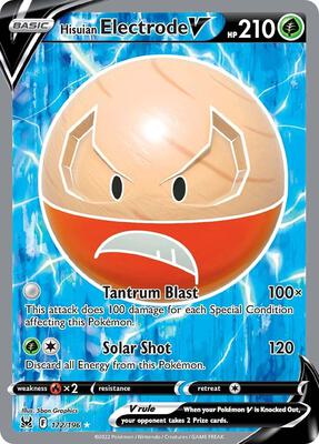 Pokemon,SWSH11: Lost Origin,Hisuian Electrode V (Full Art) - 172/196,Holofoil,Ultra Rare,Near Mint