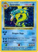 Pokemon,Base Set (Shadowless),Gyarados - 006/102,Unlimited Holofoil,Holo Rare,Lightly Played