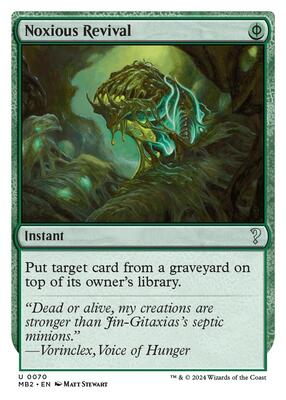 Magic: The Gathering,Mystery Booster 2,Noxious Revival (White Border) - 70,Normal,Uncommon,Lightly Played
