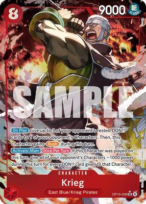 One Piece Card Game,Adventure on Kami's Island,Krieg (OP15-008) (Alternate Art),Foil,Super Rare,Near Mint