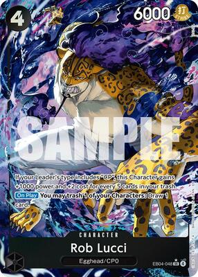 One Piece Card Game,Adventure on Kami's Island,Rob Lucci (Alternate Art) - EB04-048,Foil,Super Rare,Near Mint
