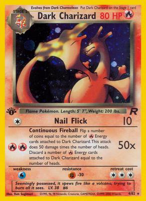 Pokemon,Team Rocket,Dark Charizard (4) - 04/82,Unlimited Holofoil,Holo Rare,Damaged