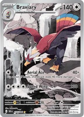 Pokemon,SV: Black Bolt,Braviary - 155/086,Holofoil,Illustration Rare,Near Mint