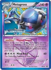 Pokemon,Black and White Promos,Metagross - BW75 (Team Plasma) (Prerelease),Holofoil,Promo,Damaged