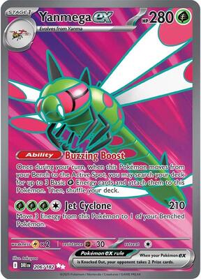 Pokemon,SV10: Destined Rivals,Yanmega ex - 206/182,Holofoil,Ultra Rare,Near Mint
