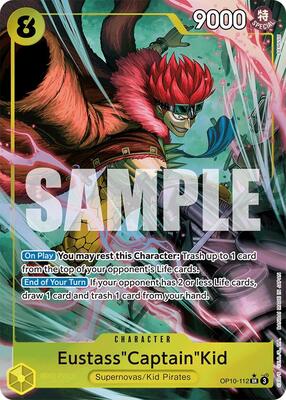 One Piece Card Game,Royal Blood,Eustass"Captain"Kid (112) (Parallel) - OP10-112,Foil,Super Rare,Lightly Played