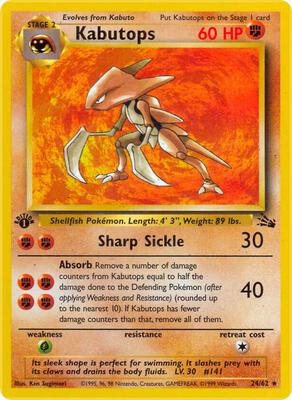 Pokemon,Fossil,Kabutops (24) - 24/62,Unlimited,Rare,Heavily Played