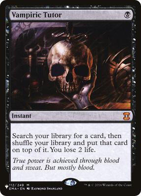 Magic: The Gathering,The List Reprints,Vampiric Tutor - 112/249,Normal,Mythic,Near Mint