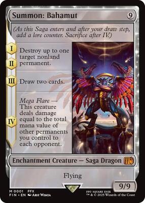 Magic: The Gathering,FINAL FANTASY,Summon: Bahamut - 1,Foil,Mythic,Lightly Played