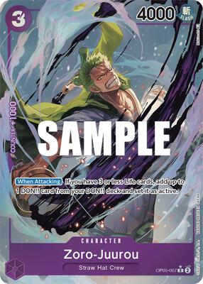 One Piece Card Game,Awakening of the New Era,Zoro-Juurou (Alternate Art) - OP05-067,Foil,Rare,Near Mint