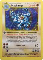 Pokemon,Deck Exclusives,Machamp - 8/102 (Base Set Shadowless) - 008/102,1st Edition Holofoil,Holo Rare,Heavily Played