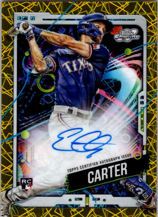 Topps 2024 Topps Chrome Cosmic,2024 Topps Chrome Cosmic,Evan Carter - CCA-EC,Cosmic Chrome Autographs Green Space Dust Refractors