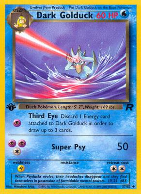 Pokemon,Team Rocket,Dark Golduck - 37/82,1st Edition,Uncommon,Heavily Played