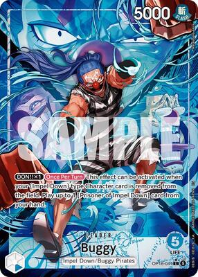 One Piece Card Game,The Time of Battle,Buggy (041) (Alternate Art) - OP16-041,Foil,Leader,Moderately Played
