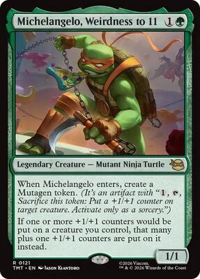Magic: The Gathering,Teenage Mutant Ninja Turtles,Michelangelo, Weirdness to 11 - 121,Normal,Rare,Lightly Played