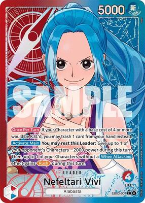 One Piece Card Game,Extra Booster: One Piece Heroines Edition,Nefeltari Vivi (001) (Alternate Art) - EB03-001,Foil,Leader,Near Mint