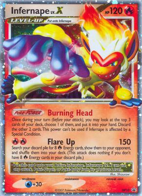 Pokemon,Diamond and Pearl Promos,Infernape LV.X - DP10,Holofoil,Promo,Damaged