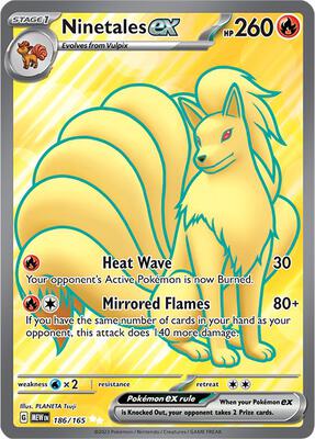 Pokemon,SV: Scarlet & Violet 151,Ninetales ex - 186/165,Holofoil,Ultra Rare,Lightly Played