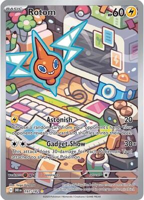 Pokemon,SV10: Destined Rivals,Rotom - 197/182,Holofoil,Illustration Rare,Near Mint