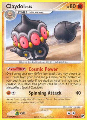 Pokemon,Great Encounters,Claydol - 15/106,Normal,Rare,Moderately Played