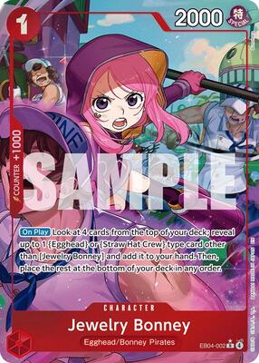 One Piece Card Game,Adventure on Kami's Island,Jewelry Bonney (EB04-002) (Alternate Art),Foil,Rare,Near Mint