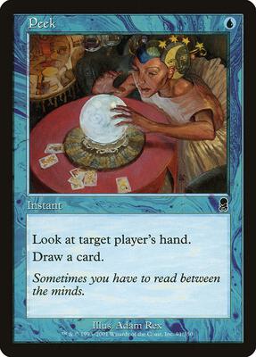 Magic: The Gathering,Odyssey,Peek - 91,Foil,Common,Moderately Played