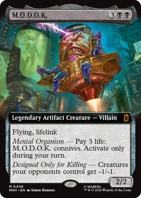 Magic: The Gathering,Marvel Super Heroes,M.O.D.O.K. (Extended Art) - 408,Normal,Mythic,Near Mint