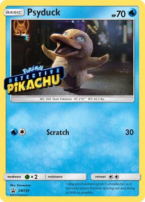 Pokemon,SM Promos,Psyduck - SM199 (Detective Pikachu Stamped),Holofoil,Promo,Lightly Played