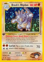 Pokemon,Gym Heroes,Brock's Rhydon - 002/132,Unlimited Holofoil,Holo Rare,Moderately Played