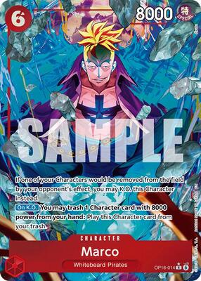 One Piece Card Game,The Time of Battle,Marco (Alternate Art) - OP16-014,Foil,Rare,Near Mint