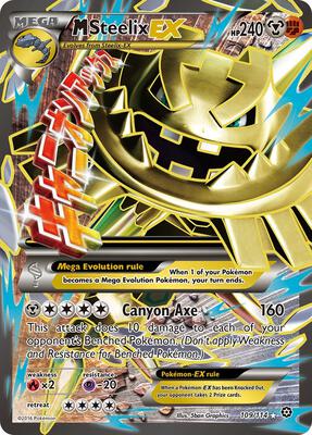 Pokemon,XY - Steam Siege,M Steelix EX (Full Art) - 109/114,Holofoil,Ultra Rare,Lightly Played