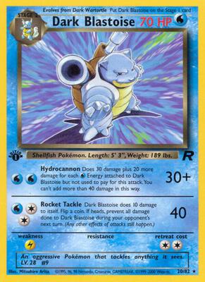 Pokemon,Team Rocket,Dark Blastoise (20) - 20/82,Unlimited,Rare,Heavily Played