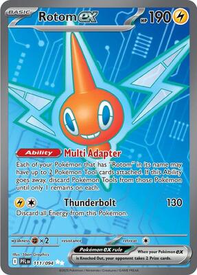 Pokemon,ME02: Phantasmal Flames,Rotom ex - 111/094,Holofoil,Ultra Rare,Lightly Played