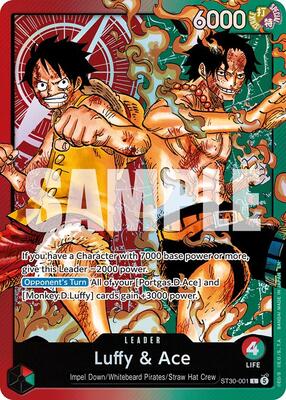 One Piece Card Game,Starter Deck EX: Luffy & Ace,Luffy & Ace - ST30-001,Foil,Leader,Near Mint