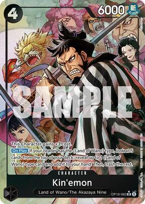 One Piece Card Game,The Time of Battle,Kin'emon (Alternate Art) - OP16-082,Foil,Super Rare,Near Mint