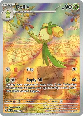 Pokemon,SV01: Scarlet & Violet Base Set,Dolliv - 200/198,Holofoil,Illustration Rare,Lightly Played
