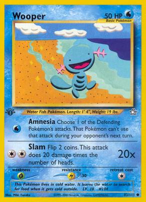 Pokemon,Neo Genesis,Wooper - 082/111,1st Edition,Common,Moderately Played