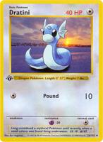 Pokemon,Base Set (Shadowless),Dratini - 026/102,1st Edition,Uncommon,Lightly Played