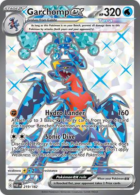 Pokemon,SV04: Paradox Rift,Garchomp ex - 219/182,Holofoil,Ultra Rare,Near Mint