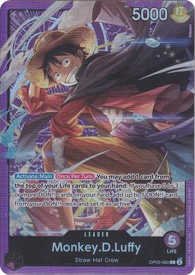 One Piece Card Game,One Piece Promotion Cards,Monkey.D.Luffy (Sound Loader Vol. 1) - OP05-060,Foil,Leader,Near Mint