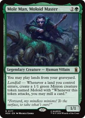 Magic: The Gathering,Marvel Super Heroes,Mole Man, Moloid Master - 177,Normal,Rare,Near Mint