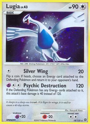 Pokemon,Secret Wonders,Lugia - 14/132,Holofoil,Holo Rare,Lightly Played