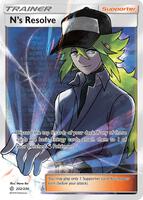 Pokemon,SM - Cosmic Eclipse,N's Resolve (Full Art) - 232/236,Holofoil,Ultra Rare,Near Mint