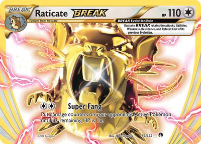 Pokemon,XY - BREAKpoint,Raticate BREAK - 89/122,Holofoil,Rare BREAK,Lightly Played