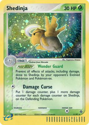 Pokemon,Dragon,Shedinja - 11/97,Holofoil,Holo Rare,Moderately Played
