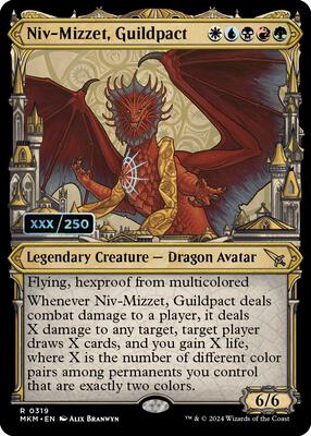 Magic: The Gathering,Murders at Karlov Manor,Niv-Mizzet, Guildpact (Serial Numbered) - 319,Foil,Rare,Near Mint