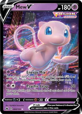 Pokemon,SWSH: Crown Zenith,Mew V - 060/159,Holofoil,Ultra Rare,Near Mint