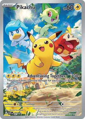 Pokemon,SV: Scarlet & Violet Promo Cards,Pikachu - 027,Holofoil,Promo,Lightly Played