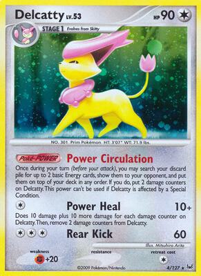 Pokemon,Platinum,Delcatty - 4/127,Holofoil,Holo Rare,Moderately Played