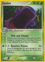 Pokemon,Crystal Guardians,Swalot - 11/100,Reverse Holofoil,Holo Rare,Damaged